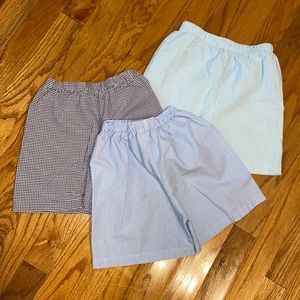 Boys lot of 3 pull on shorts 4t stripes gingham